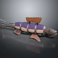 Fish robot fish machine fish machine turtle science fiction fish cyberfish cyberpunk fish science fiction equipment 3d model
