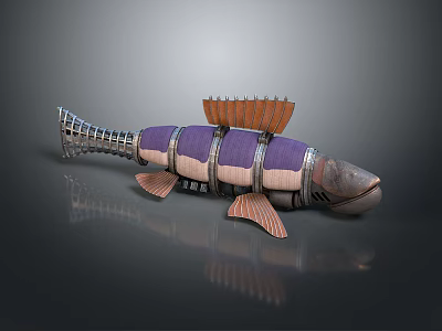 Fish robot fish machine fish machine turtle science fiction fish cyberfish cyberpunk fish science fiction equipment 3d model
