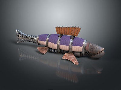 Fish robot fish machine fish machine turtle science fiction fish cyberfish cyberpunk fish science fiction equipment 3d model