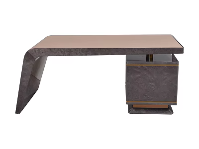 Modern Dressing Table With Sleek Rectangular Top And Geometric Storage Base 3d model