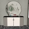 New Chinese-style Duan Jing-style Duan Jing Cabinet in Hallway 3d model