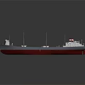Large Cargo Ship With Red And White Hull Multiple Cranes On Deck 3d model