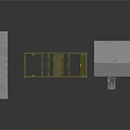 Architectural Building Components Including Concrete Structure Metal Frame And Small Model