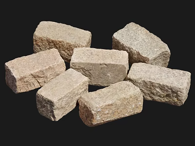 Natural Stone Blocks With Rough Surface Texture For Construction And Decoration 3d model