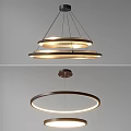 Elegant Modern Chandelier With Multi Layer Circular Rings And Metal Frame Design 3d model
