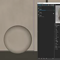 Minimalist Light Beige Textured Wall Design With White Sphere In Corner