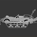 Futuristic Silver Sports Car Design With Tracked Chassis And Roof Gear
