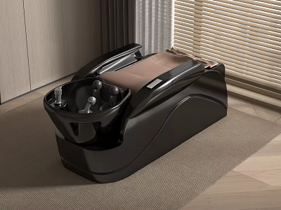 Modern Black Foot Spa with Brown Cushioned Seat and Contemporary Design for Home Relaxation 3d model