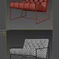 Modern Accent Chair With Leather Upholstery Tufted Backrest And Gold Metal Frame