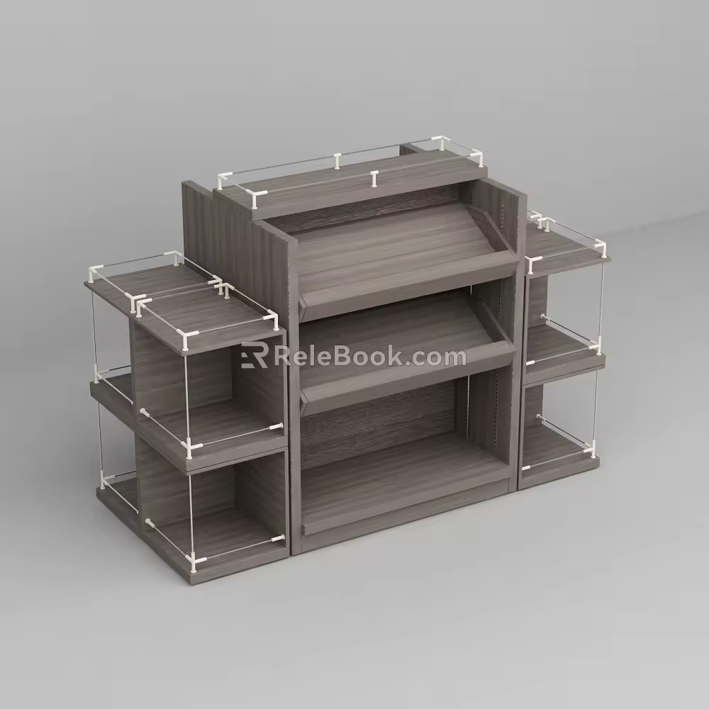 Wood Red Wine and White Wine Nakajima Multi-layer Oblique Display Shelf 3d model