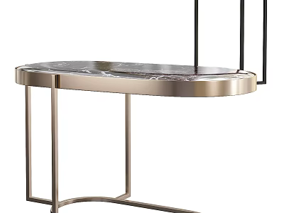 Elegant Modern Side Table With Marble Top And Metal Frame Design Structure 3d model