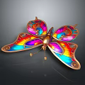 Vibrant Butterfly Shaped Home Decor Accessory With Colorful Wings Exquisite Design And Shiny Frame