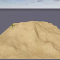 Scenic Desert Dune Landscape With Green Airplane Ocean And Cloudy Sky