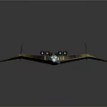 Advanced Futuristic Space Aircraft Featuring Wing Design Metallic Camouflage And Propulsion Engines