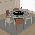 Modern Round Dining Table Chair Dining Chair Round Dining Table 3d model