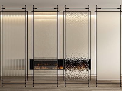 Glass partition 3d model