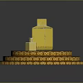 Golden Perfume Bottle Placed On Multiple Layered Circular Tray With Patterned Decoration 3d model