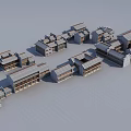 Ancient Architectural Complex Featuring Traditional Roofs Wooden Structures And Courtyard Layouts 3d model