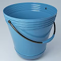 Durable Blue Plastic Bucket With Black Handle For Daily Washing Supplies