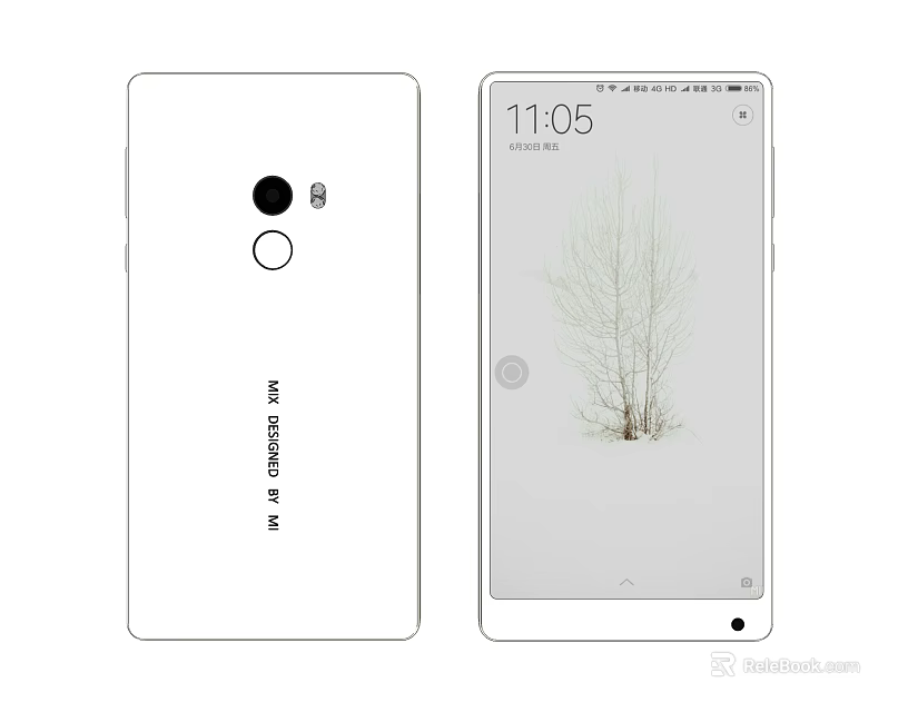 Xiaomi MI Smartphone Front and Back Design With Circular Camera Sleek Screen and Minimalist Wallpaper 3d model 