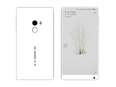 Xiaomi MI Smartphone Front and Back Design With Circular Camera Sleek Screen and Minimalist Wallpaper 3d model