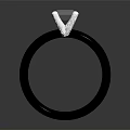 Chic Black Ring Adorned With Square Diamond For Stylish Fashion Accessories