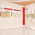Modern Convenience Service Hall Interior With Service Counters Computers Seats And Green Plants