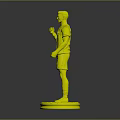 Collectible Argentina Football Player Figurine Wearing Number 7 Jersey On Green Yellow Base