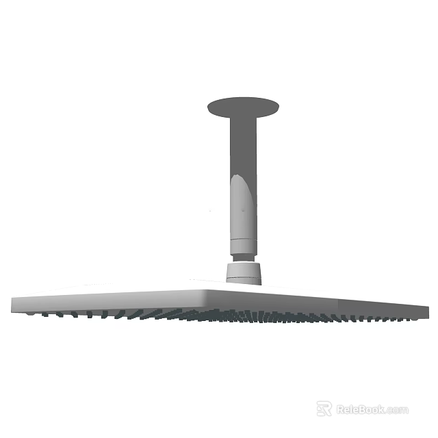 Modern Rainfall Shower Head With Square Panel And Ceiling Mount Design 3d model 