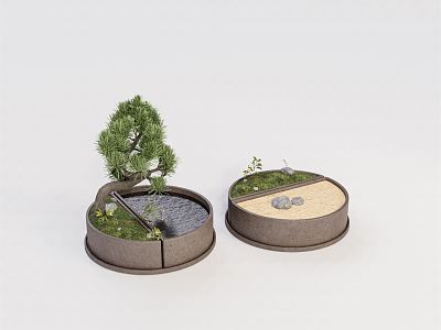 modern plant green plant potted plant combination model