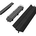 Black Long Strip Components Featuring Different Structures And Hook Design Elements 3d model