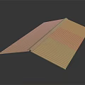 Beige Folded Corrugated Cardboard With Ribbed Texture And Shiny Reflective Surface
