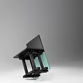Modern Single Chair With Black Frame And Transparent Glass Legs Design