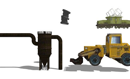 Industrial LOFT bulldozer ornaments 3d model