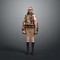 Fashionable Woman Wearing Colorful Printed Coat Leopard Print Shorts Knee High Socks And Boots