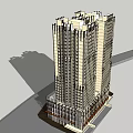 Modern High Rise Apartment Building With Glass Windows Stone Facade And Podium Base Design