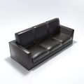 Modern Black Leather Single Sofa With Comfortable Seats And Simple Design 3d model