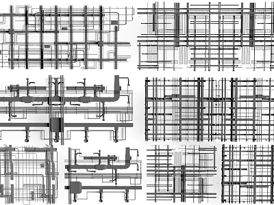 Modern Ceiling Design With Grid Structure Clean Lines And Interior Framework 3d model