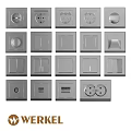 Modern Gray Electrical Switches And Sockets With Various Designs For Daily Electrical Appliances