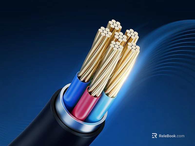 High Quality Cable Internal Structure With Golden Wires And Colored Insulation 3d model 