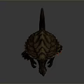 Giant Turtle Like Monster With Rugged Shell Red Eyes And Sharp Red Claw Tips 3d model