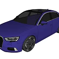 Blue Audi Sedan With Black Roof Sleek Body And Alloy Wheels