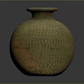 Handcrafted Pottery Sculpture With Intricate Carved Texture And Surface Patterns