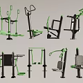 Public Outdoor Fitness Facilities With Various Exercise Equipment For Community Workout