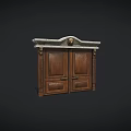 Traditional Dark Brown Wooden Double Doors With Ornate Carvings Lion Head Ornament And Wooden Frame