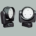 Black Double Decorative Stage Lights With Round Lamp Heads And Sturdy Base Design