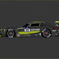 Mercedes BRABUS Racing Car with Green Stripes Rear Wing and Racing Numbers
