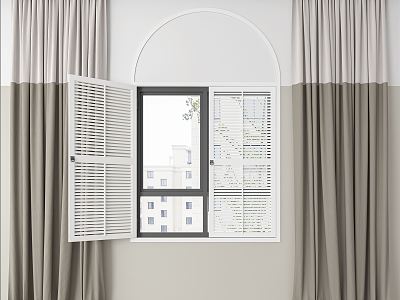 Modern Curtain Fabric Curtain Blinds Combination model