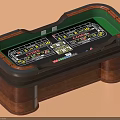 Premium Casino Table With Wooden Frame Green Felt Surface And Detailed Game Layout