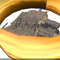 Detailed 3D Model Scene Components Featuring Stone Walls Wooden Beams And Ruins Structure